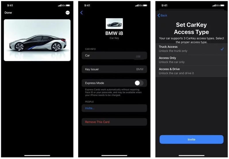 iOS CarKey 車鑰匙截圖曝光,首批支持寶馬